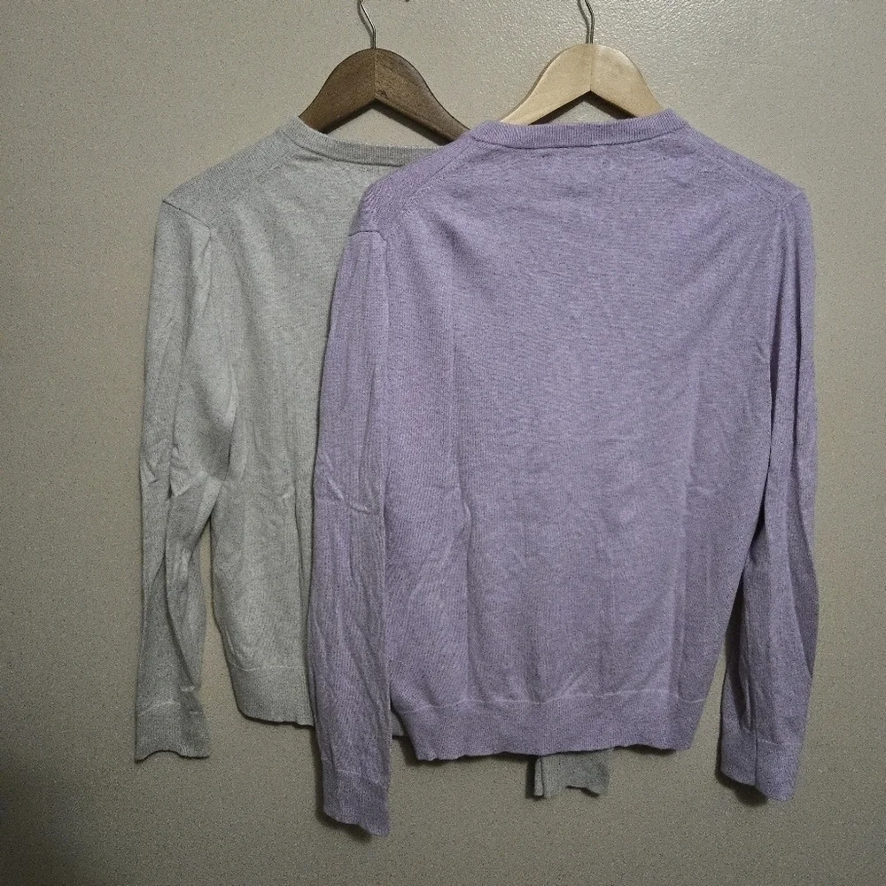 Banana Republic Men's Premium Luxe Yarn V-Neck Sweaters Bundle of 2